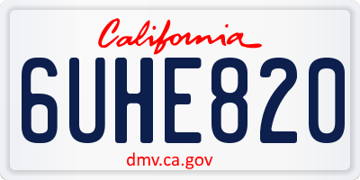 CA license plate 6UHE820