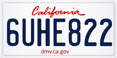 CA license plate 6UHE822