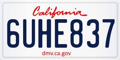 CA license plate 6UHE837