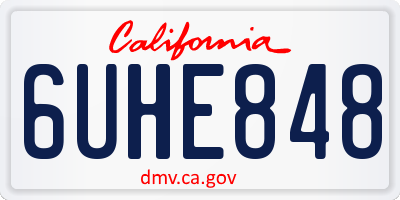 CA license plate 6UHE848