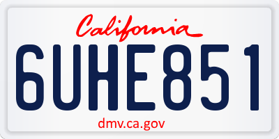 CA license plate 6UHE851