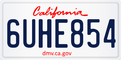 CA license plate 6UHE854