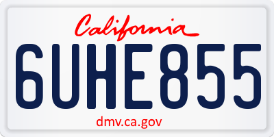 CA license plate 6UHE855