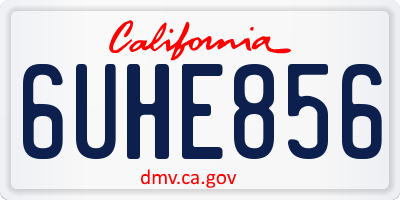 CA license plate 6UHE856