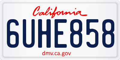 CA license plate 6UHE858