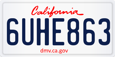 CA license plate 6UHE863