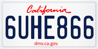 CA license plate 6UHE866