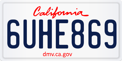 CA license plate 6UHE869