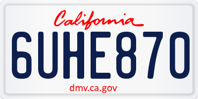 CA license plate 6UHE870