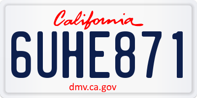 CA license plate 6UHE871