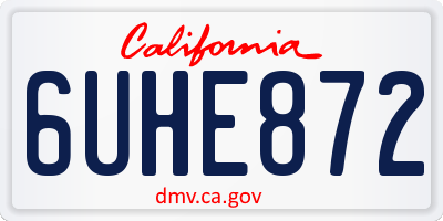 CA license plate 6UHE872