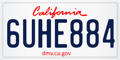 CA license plate 6UHE884