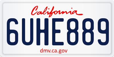 CA license plate 6UHE889