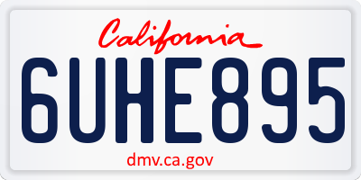CA license plate 6UHE895