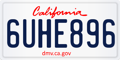 CA license plate 6UHE896