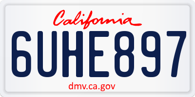 CA license plate 6UHE897