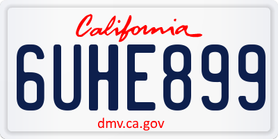 CA license plate 6UHE899