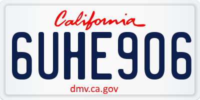 CA license plate 6UHE906