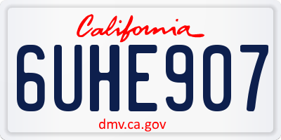 CA license plate 6UHE907