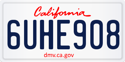 CA license plate 6UHE908