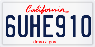 CA license plate 6UHE910