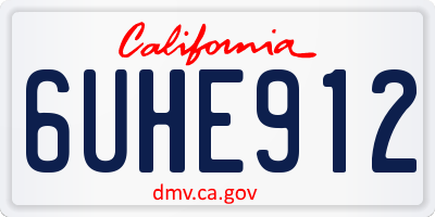 CA license plate 6UHE912