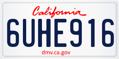 CA license plate 6UHE916
