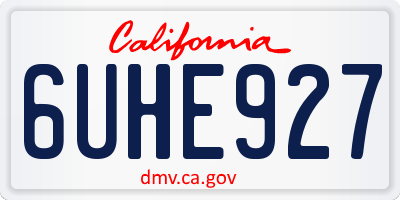 CA license plate 6UHE927