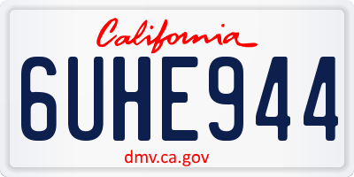 CA license plate 6UHE944