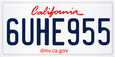 CA license plate 6UHE955
