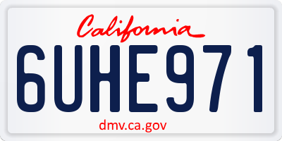 CA license plate 6UHE971