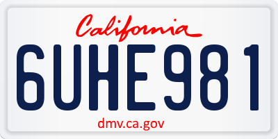 CA license plate 6UHE981