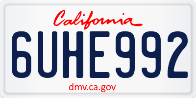 CA license plate 6UHE992
