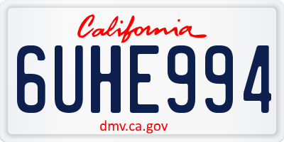 CA license plate 6UHE994