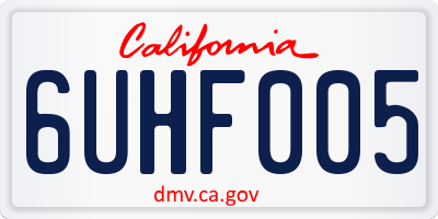 CA license plate 6UHF005