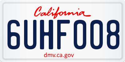 CA license plate 6UHF008