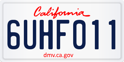 CA license plate 6UHF011