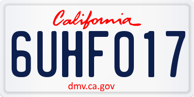 CA license plate 6UHF017