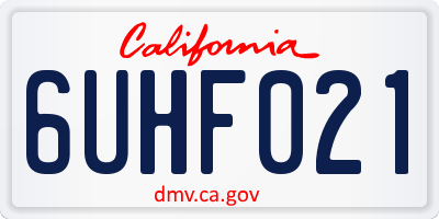 CA license plate 6UHF021