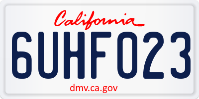 CA license plate 6UHF023