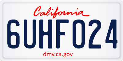 CA license plate 6UHF024