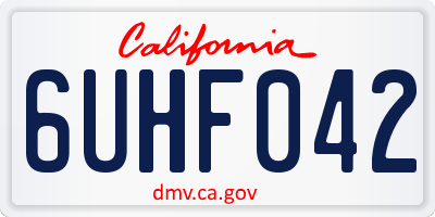 CA license plate 6UHF042