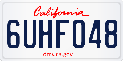 CA license plate 6UHF048