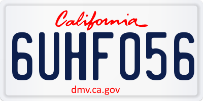 CA license plate 6UHF056