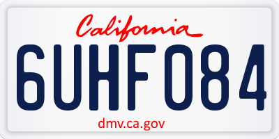 CA license plate 6UHF084