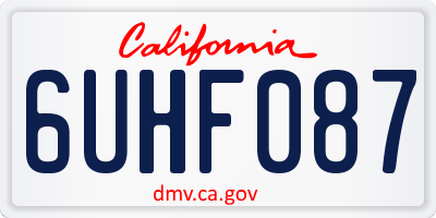 CA license plate 6UHF087