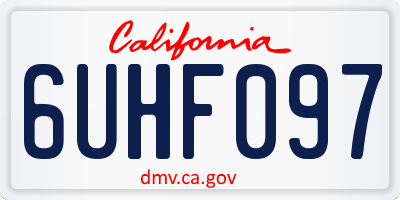 CA license plate 6UHF097