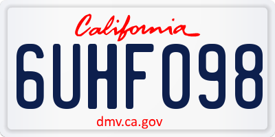 CA license plate 6UHF098