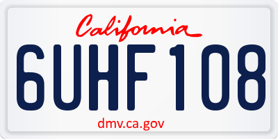 CA license plate 6UHF108