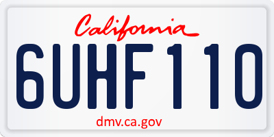 CA license plate 6UHF110